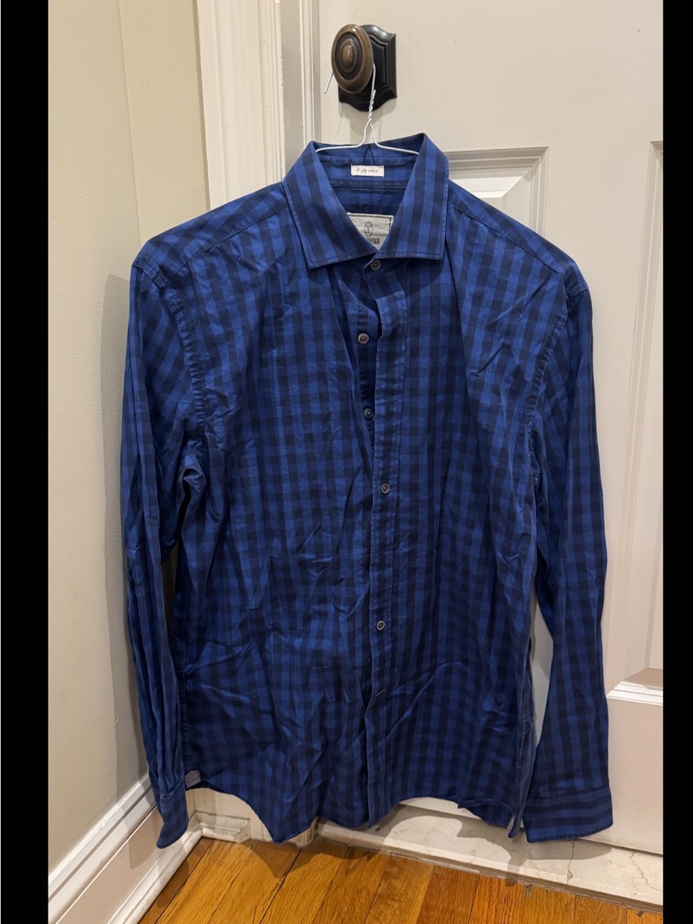 Todd Snyder Blue Checked Button-Up Shirt